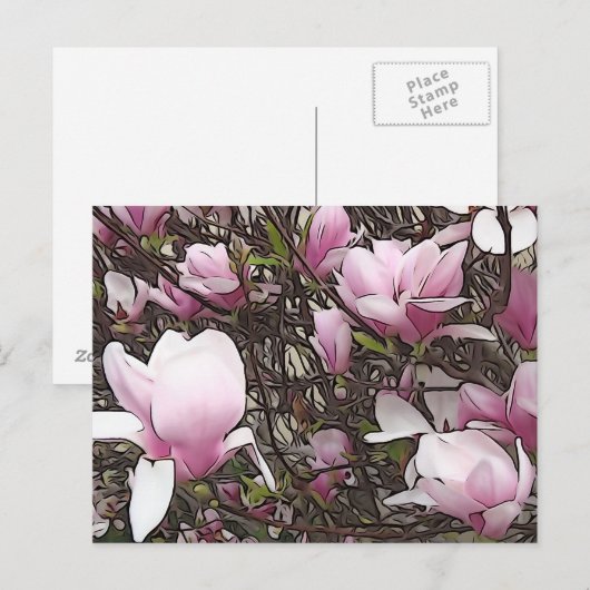 Magnolia Tree Postcard Postkarte (Vorne/Hinten)