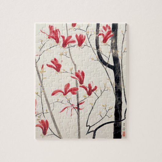 Magnolia Tree von Kobayashi Kokei, Vintage Natur Puzzle (Vertikal)