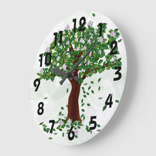 Magnolia Tree Wall Clock Große Wanduhr (Winkel)