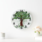 Magnolia Tree Wall Clock Große Wanduhr (Zuhause)
