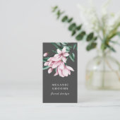 Magnolia und Eukalyptus dunkelgrau, botanisch flor Visitenkarte (Stehend Vorderseite)