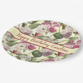 Magnolia und Hydrangea Blume Süd Pappteller (Schrägansicht)