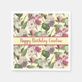 Magnolia und Hydrangea Blume Süd Serviette (Vorderseite)