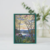 Magnolia und Iris Landschaftlich Inspiration Postkarte (Stehend Vorderseite)