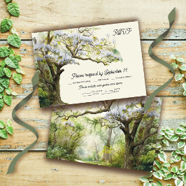 Magnolia und Moss Wedding RSVP Wahlkarte Einladung