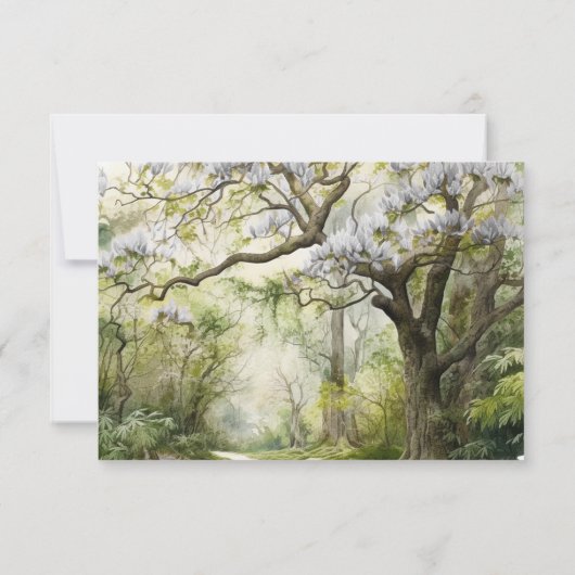 Magnolia und Moss Wedding RSVP Wahlkarte Einladung (Rückseite)