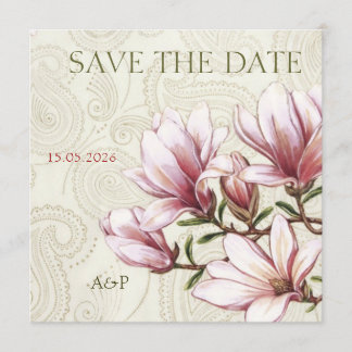 Magnolia und Paisley Wedding Save the Date