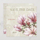 Magnolia und Paisley Wedding Save the Date (Vorne/Hinten)