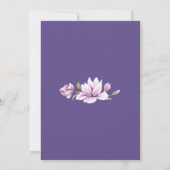 Magnolia Violet Floral Wedding Einladungen (Rückseite)