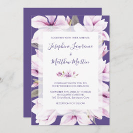 Magnolia Violet Floral Wedding Einladungen