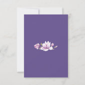 Magnolia Violet Floral Wedding Repards RSVP Karte (Rückseite)