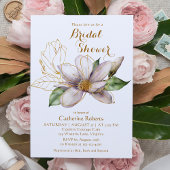 Magnolia Wasserfarbe Lila Brautparty Einladung