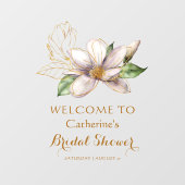 Magnolia Wasserfarbe Lila Brautparty Fensteraufkleber (Blatt)