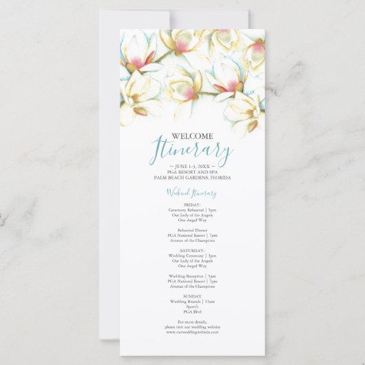 Magnolia Watercolor Blume Hochzeitreise (Vorderseite)