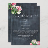 Magnolia Watercolor Blume Hochzeitreise Programm (Vorne/Hinten)