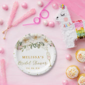 Magnolia Watercolor Champagne Glass Brautparty Pappteller (Party)