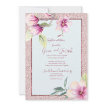 Magnolia Watercolor Crystal Pink Glitzer