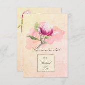 Magnolia Watercolor Party Einladung (Vorne/Hinten)