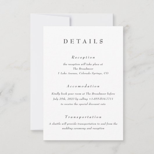 Magnolia Wedding Details Qr Code Umschließungskart Einladung (Vorderseite)