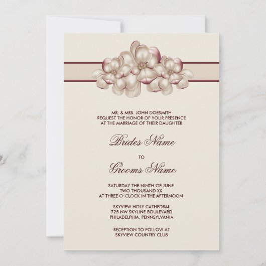 Magnolia Wedding Einladung (Rückseite)