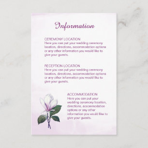 Magnolia Wedding Information Cards Begleitkarte