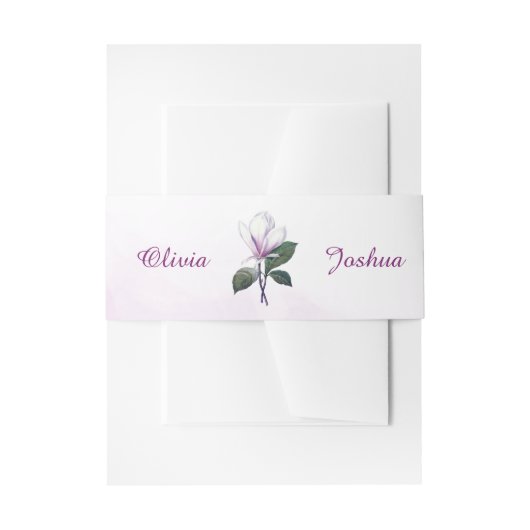 Magnolia Wedding Invitation Bly Bands Einladungsbanderole (Vorderseite Beispiel)