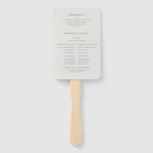 Magnolia Wedding Program Fan Fächer (Rückseite)