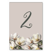 Magnolia Wedding Reception Tischnummer Cards (Rückseite)