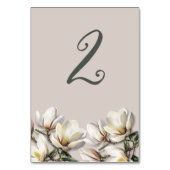 Magnolia Wedding Reception Tischnummer Cards (Vorderseite)