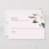 Magnolia Wedding Reply Card | Rosa Einladung (Vorderseite)
