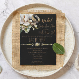 Magnolia Wedding Rings Gold und Black Wedding Save The Date