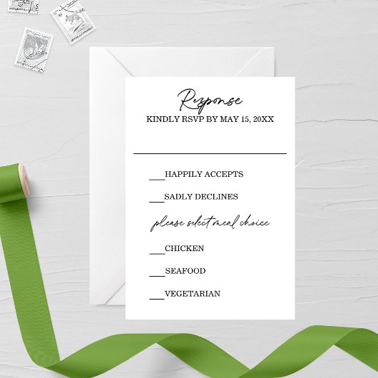 Magnolia Wedding RSVP Card