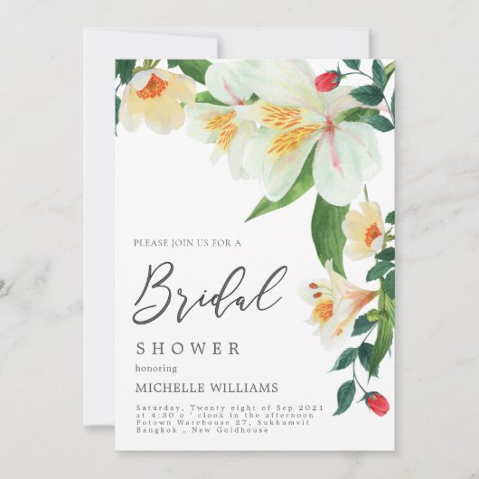 Magnolia Wedding Shower Invitation Card Dankeskarte (Vorderseite)