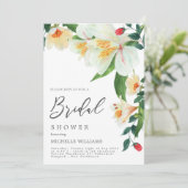 Magnolia Wedding Shower Invitation Card Dankeskarte (Stehend Vorderseite)