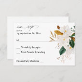 Magnolia Weiße Flora UAWG RSVP Karte (Vorne/Hinten)