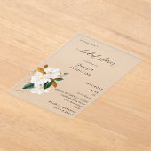 Magnolia Weißes Brautparty Acryleinladungen (Ablage )