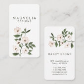 Magnolia White Blume Branch Illustration White Visitenkarte (Vorne/Hinten)