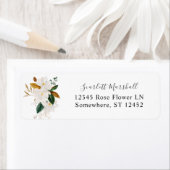 Magnolia White Floral Return Address Label (Insitu)