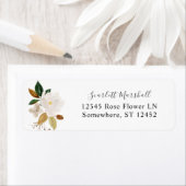 Magnolia White Floral Rücksendeadresse Etikett 2 (Insitu)