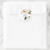 Magnolia White Floral Vielen Dank Quadratischer Aufkleber (Tasche)