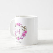 Magnolia Wreath Monogram Kaffeetasse (Vorderseite Links)