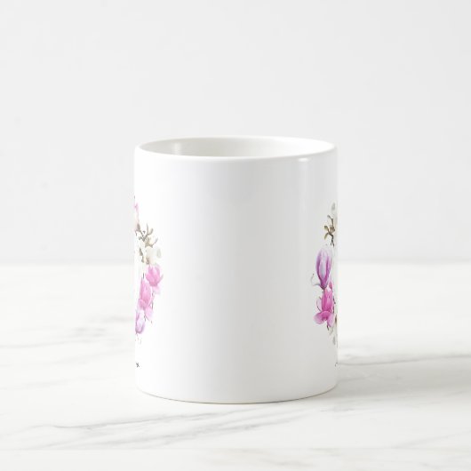 Magnolia Wreath Monogram Kaffeetasse (Mittel)