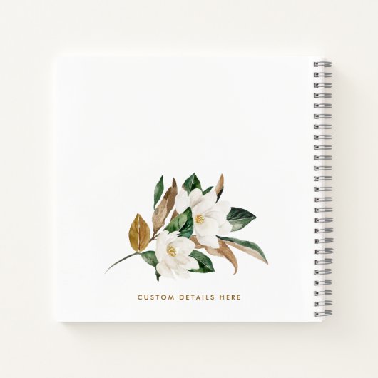 Magnolia Wreath Monogram Notizblock (Rückseite)