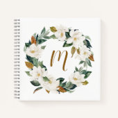 Magnolia Wreath Monogram Notizblock (Vorderseite)
