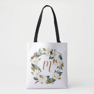 Magnolia Wreath Monogram Tasche