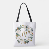 Magnolia Wreath Monogram Tasche (Rückseite)
