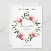Magnolia Wreath Save The Date (Vorderseite)