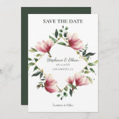 Magnolia Wreath Save The Date (Vorne/Hinten)
