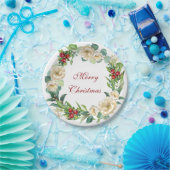 Magnolia Wreath und Berries Weihnachtsbuch-Teller Pappteller (Party)