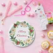 Magnolia Wreath und Berries Weihnachtsbuch-Teller Pappteller (Party)